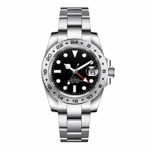 Reloj de Lujo para Hombre de 39 mm con Logotipo Personalizado, Zafiro NH34 <span class=keywords><strong>GMT</strong></span>, Automático, Mecánico, Sin Logotipo, Reloj de Acero Inoxidable de Lujo Explore <span class=keywords><strong>Master</strong></span> - Product Image 5