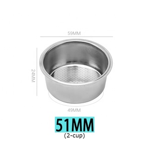 Filtre à café en acier inoxydable 51mm <span class=keywords><strong>Double</strong></span> tasses couleur originale Barista pour <span class=keywords><strong>Delonghi</strong></span> Premium remplaçable expresso filtre panier - Product Image 5