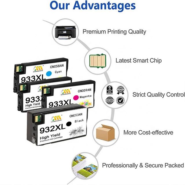 High Yield Ink Cartridge 932XL 933XL Value Pack Ink Cartridge 933XL 932 933 932X Inkjet Printer Cartridges