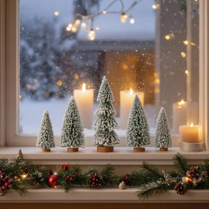 Cây thông Noel mini nhân tạo màu trắng SANWEI trang trí bàn cho các bữa tiệc tại nhà - Product Image 1