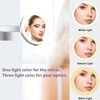 Service personnalisé, miroir mural LED pour salle de bain d'hôtel, étanche IP65, intelligent, avec bras pivotants ronds, pour le maquillage