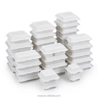 Boîtes à repas jetables en plastique de haute qualité de 38 oz, empilables, type clamshell, pour la préparation des repas et les plats à emporter