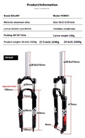 Garpu Depan Sepeda Gunung MTB SeeMore 26/27.5/29 XC Berbahan Aluminium Alloy, Crown 28.6mm, Suspensi Lockout dengan Peredam Udara untuk Sepeda BMX dan Fat Bike