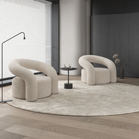 Fauteuil de loisirs incurvé en tissu bouclé velours, design italien moderne, doux et portable, pour salle à manger, maison, villa, appartement, salon