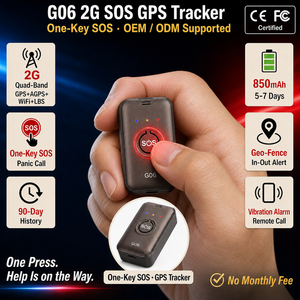 Logotipo personalizado OEM de fábrica Aplicación gratuita en tiempo real Mini GPS Rastreador para niños G06 Soporte SOS Llamadas de pánico - Product Image 1
