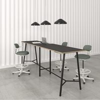 Comptoir de bar en bois économique moderne personnalisable, style industriel, pour les salons de thé, les entreprises, la réception, bureau debout