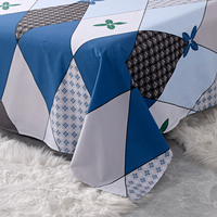 Fournisseur d'usine, draps plats en microfibre à motif géométrique, 3 pièces, prix bas