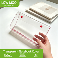 Cahier transparent A5 pour étudiants avec reliure à anneaux transparente