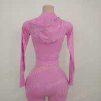 Body Dupe ensembles d'entraînement personnalisés vêtements de détente pour femmes veste jogging à capuche avec fermeture éclair pantalon évasé legging 2 pièces ensemble de survêtements pour femmes