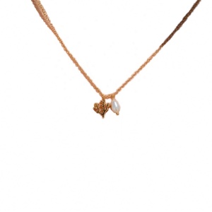 Collar de Moda con Colgante de Perla de Agua Dulce y Coral Marino, Chapado en Oro de 18K, Cadena Lateral de Acero Inoxidable, Delicado, Impermeable, para Fiestas - Product Image 3