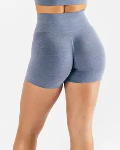 Wholesale Sports Biker Seamless Scrunch Butt Lifting Short For Women Quick Dry Seamless Solid Color Fitness Yoga Shorts