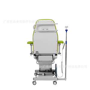 Fauteuil d'hôpital YS145 vert, électrique et réglable, avec poteau porte-perfusion pour dialyse et prélèvement sanguin - Product Image 5
