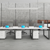 Poste de travail modulaire 2, 4 ou 6 places avec cloison, mobilier de bureau moderne pour espaces ouverts
