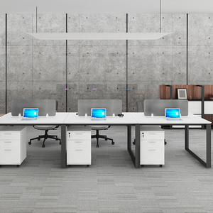 Postazione di Lavoro Modulare per Ufficio da 2, 4, 6 Posti con Divisori, Sistema Cubicolo Moderno per Spazi Aperti - Product Image 6