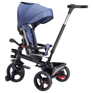 Poussette pliable pour enfants, <span class=keywords><strong>tricycle</strong></span> multifonctionnel pour bébé avec auvent, chariot, vélo pour tout-petits à 3 roues - Product Image 4
