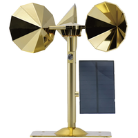 Homsam SOLID Répulsif à oiseaux rotatif extérieur, réglable, à double tiges de connexion, réfléchissant doré, à énergie solaire