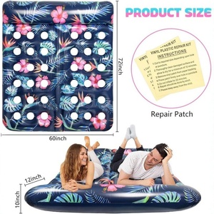 Matelas flottant gonflable pour piscine, taille adulte avec appui-tête, transat aquatique surdimensionné pour bronzer en piscine ou à la plage en été - Product Image 4