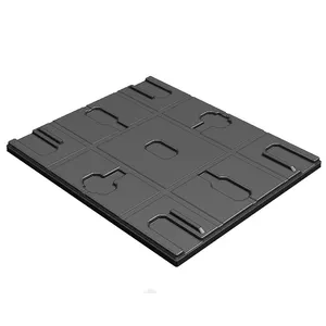 重型耐用工业hdpe可重复使用的可堆叠套筒托盘箱KLT托盘和用于EU板条箱包装的盖子