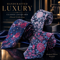Cravate Jacquard Faite à la Main pour Homme, en Polyester, pour Tenue Formelle, Vente en Gros, Cravates à Fleurs pour Costume, Idéal Cadeau