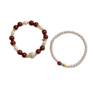 <span class=keywords><strong>Pulsera</strong></span> de Perlas de Ágata Roja Natural y Turquesa, Estilo <span class=keywords><strong>Swarovski</strong></span>, <span class=keywords><strong>Pulsera</strong></span> de Perlas, Joyería de Mano Apilable a la Moda - Product Image 5