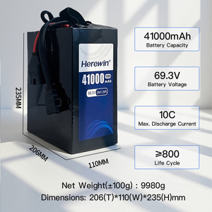 Batterie de drone Herewin 18S 69.3V 41000mAh 350Wh/kg, cellule semi-solide en pochette pour drone de sauvetage incendie - Product Image 2