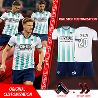 Maillot de football pour jeunes 100% polyester à séchage rapide, ensembles d'uniformes de football, maillots d'entraînement d'équipe avec tissu respirant