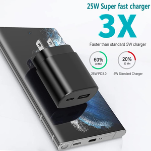 Cargador Superrápido Tipo C, Cargador de Pared USB C de 25 W, Bloque de Carga Rápida de Doble Puerto para Samsung Galaxy S22/S22 Ultra/S22+/S21 - Product Image 3