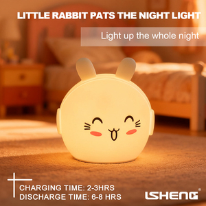Mignon Souriant <span class=keywords><strong>Lapin</strong></span> Induction Lampes Capteur Contrô<span class=keywords><strong>le</strong></span> Rechargeable Dimmable Design Moderne En Caoutchouc Veilleuse Cadeau - Product Image 2