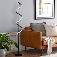 Nouvelle lampe sur pied moderne en aluminium avec design tourbillon unique pour chambre à coucher et salon