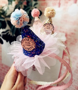 Nam Hàn Quốc của trẻ em mới của tóc phụ kiện các nhà sản xuất bán buôn nhỏ hat bóng bóng công chúa <span class=keywords><strong>Net</strong></span> ren sinh nhật Headband - Product Image 2