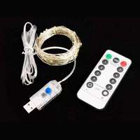 Guirlande lumineuse féerique de haute qualité, 100 LED, 10 m, télécommande AC, 8 fonctions, fil de cuivre, décoration de Noël, Halloween, extérieur, intérieur