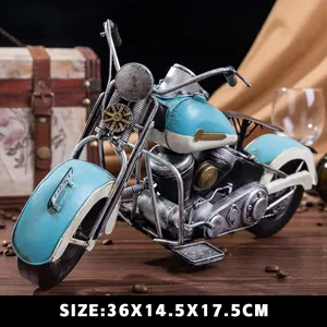 Sıcak satış büyük ölçekli Vintage motosiklet modeli el sanatları süslemeleri demir Metal motosiklet el yapımı zanaat mobilyalar veya hediyeler