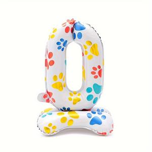 Baru 16 inci balon nomor berdiri cakar anjing 0-9 aluminium Foil pesta ulang tahun hewan peliharaan untuk dijual - Product Image 2