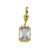 Vente en gros de nouveaux pendentifs de collier carrés en zircon plaqué cuivre avec or 18 carats, accessoires simples et élégants