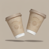 Tasse biodégradable fêtes quotidiennes nécessités ménagères papier Kraft papiers emballage tasses ensemble soupe emballage bol alimentaire emballage