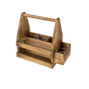 Tipo de pie Cerveza de madera Paquete de 6 Carrier Caddy Herramientas de mano Uso Cesta de mano para bebidas - Product Image 1