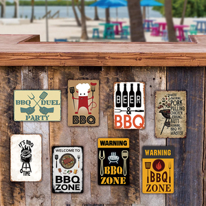 Plaques en métal décoratives pour barbecue, 20x30cm, vintage, rétro, pour pique-nique, décoration de fête - Product Image 6