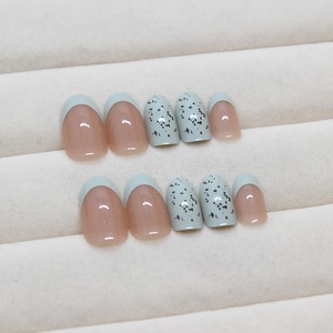 <span class=keywords><strong>Uñas</strong></span> Postizas R867 Mint Speckled French Press, Reutilizables, Cobertura Completa, Puntas de <span class=keywords><strong>Uñas</strong></span> Brillantes, 24 Piezas - Product Image 4