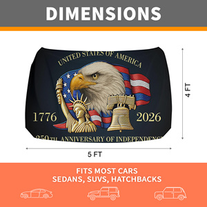 Copertura Cofano Auto Aquila della Libertà 4x5 piedi, Statua della Libertà, Decorazione Anteriore Auto Elastica, USA 250, Striscione Patriottico per Veicoli 1776 <span class=keywords><strong>2026</strong></span> - Product Image 2