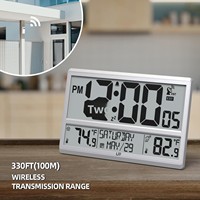 Reloj Atómico de Diseño Clásico LFF, Números de 45 Pulgadas, Reloj de Pared con Temperatura Interior, No Requiere Ajuste, Funciona con Batería, Fecha y Hora