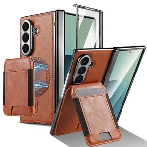 เคสโทรศัพท์ <span class=keywords><strong>Samsung</strong></span> Z Fold 7 พร้อมบานพับแม่เหล็ก ช่องใส่การ์ด ที่ตั้งได้ ฟิล์มกันรอย ใช้ได้กับ <span class=keywords><strong>Samsung</strong></span> Z Fold 6 5 - Product Image 1