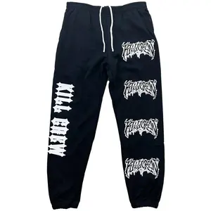 Manufacturer ODM OEM Custom Design Long Joggers Cotton Silk Screen Printing And Patches Embroidery Outer Wear Sweatpants