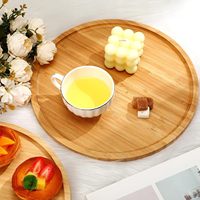 Plateau en bambou assiettes rondes en bois planche de service de charcuterie pour comptoir de cuisine maison salle à manger Table basse fruits pain plante Pot