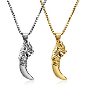 Colgante de Cabeza de León Estilo Punk para Hombre, en Acero Inoxidable 316L, con Baño de Oro de 18K, Accesorios de Joyería, Venta al Por Mayor - Product Image 1