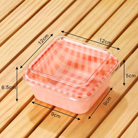 Boîte à gâteau carrée en PVC transparent écologique ; Boîte à déjeuner pour tiramisu en tranches ; Boîte à dessert pour macarons tendance sur internet