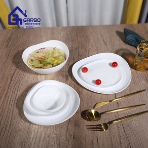 Accueil Vaisselle Plat en Verre Résistant à la Chaleur Steak Salade Sushi Petit Déjeuner Assiette de Service 7inch Opal Glass Plate Triangle Plain White - Product Image 1