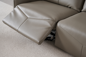 Sofá Reclinable de Cuero Genuino de Grano Superior, Ajustable Eléctricamente, de 3 Plazas, para Sala de Estar Moderna, Modelo SD962-1 - Product Image 4