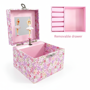 Boîte à <span class=keywords><strong>musique</strong></span> carrée Yiyu en gros avec miroir, personnalisable, pour bijoux, écologique, cadeau pour filles - Product Image 2