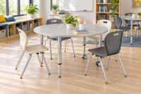 Ensemble table et chaises métalliques écologiques pour étudiants, capacité 2 places, moderne, empilable et mobile, idéal pour gymnase et appartement