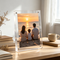 Cadre photo magnétique en acrylique transparent de 7 pouces, épaisseur 10+10 mm, double face, support d'affichage pour photos pour la maison, les mariages et la décoration de cadeaux